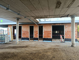 Der Büro-Rohbau ist fertiggestellt.